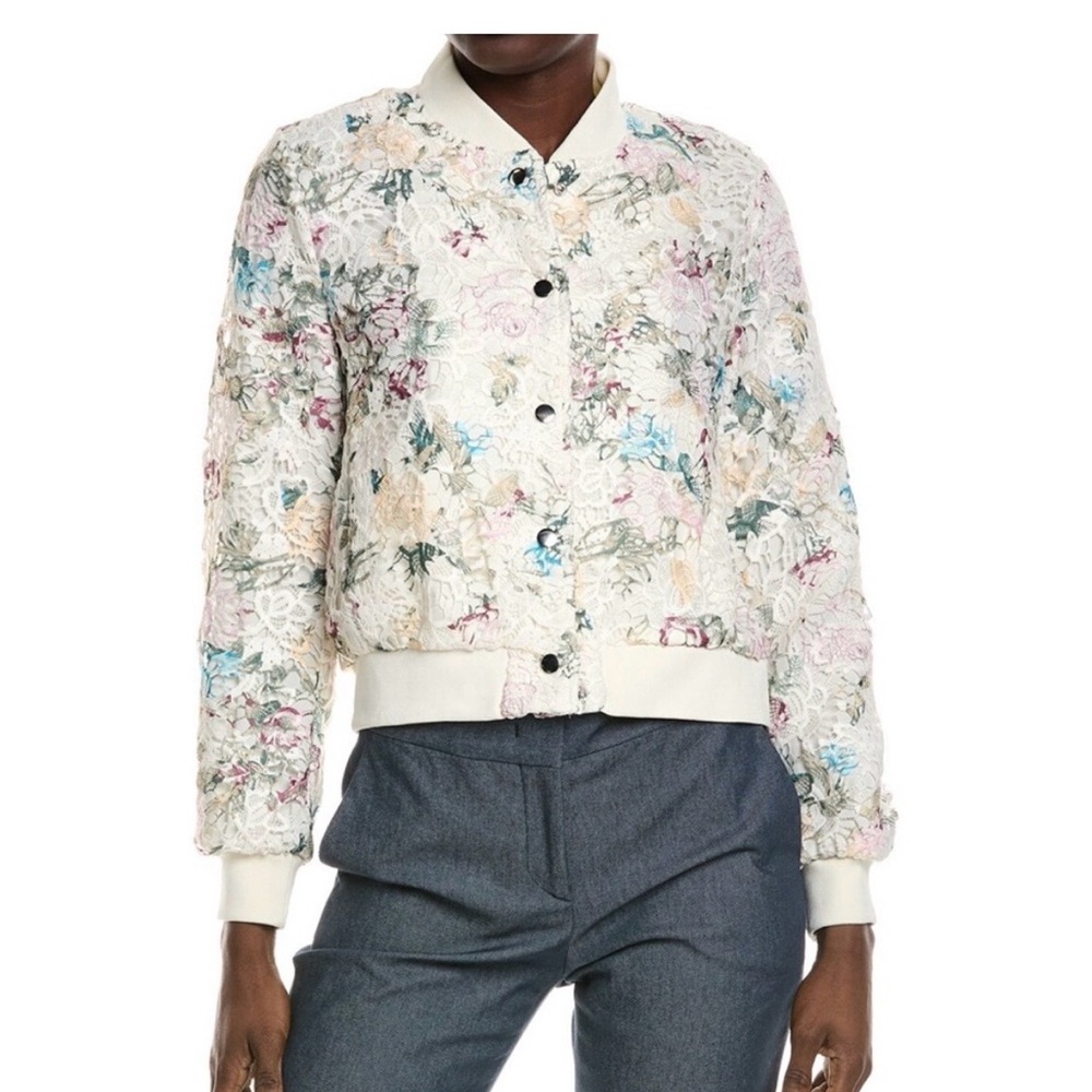 Nanette Lepore Multicolor Floral Bomber Jacket.  Size XL